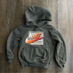 Nike Kids Dark Green Gray Hoodie Hooded Sweatshirt size 4 XS toddler boys girls